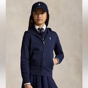 Polo Ralph Lauren French Terry Full-Zip Hoodie Jacket In Navy Size Large 12/14